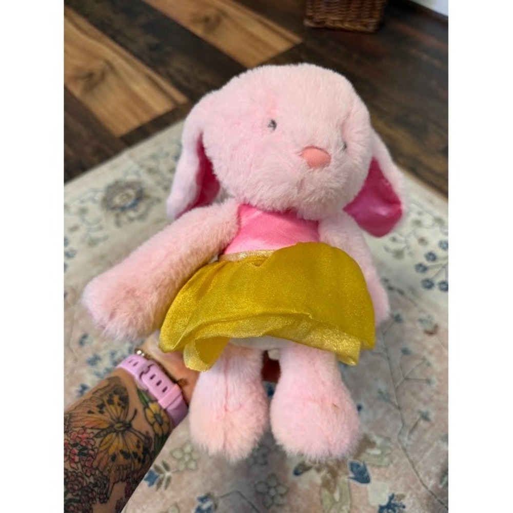 Ballerina Core Demdaco Plush Bunny Small Pink Gold Tutu Stuffed Animal Toy